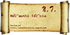 Némethi Tácia névjegykártya